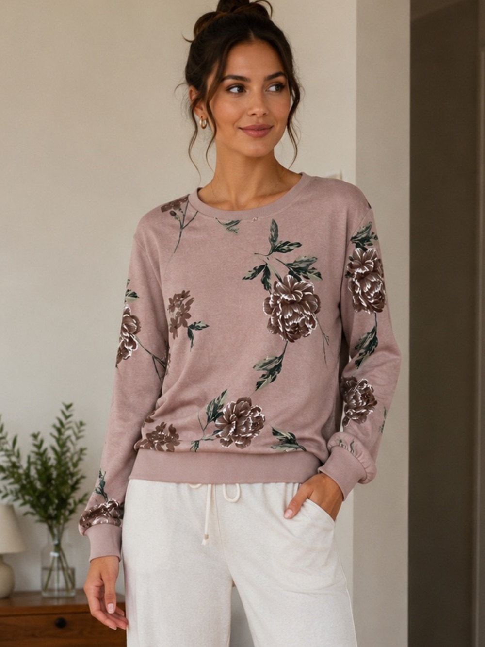 ANDREW MARC FLORAL SWEATER